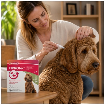 Beaphar Fiprotec 268 mg Soluție Spot-On Câini Mari 20 la 40 kg 4 Pipete