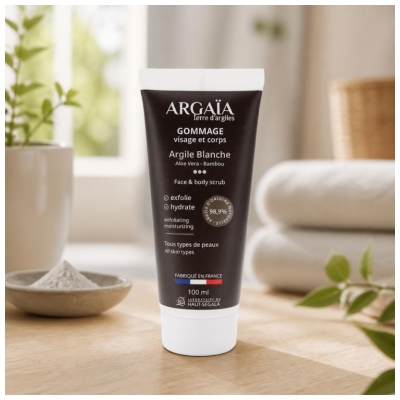 Argaïa Scrub van Witte Klei Voor Gezicht en Lichaam 100 ml