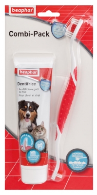 Beaphar Combi-Pack Dentifricio e Spazzola per Cani e Gatti