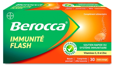 Berocca Imunitate Flash Aromă de Portocală 30 Comprimate Efervescente
