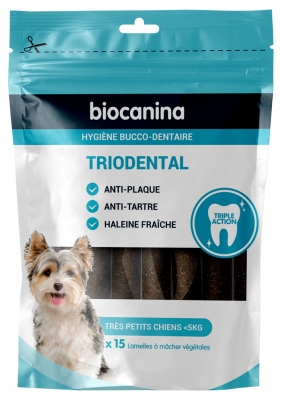 Biocanina Triodental Très Petits Chiens 15 Lamelles Végétales