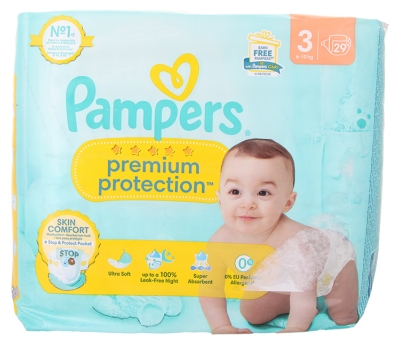 Pampers Premium Protection Skin Comfort Taille 3 29 Couches (6-10 kg)