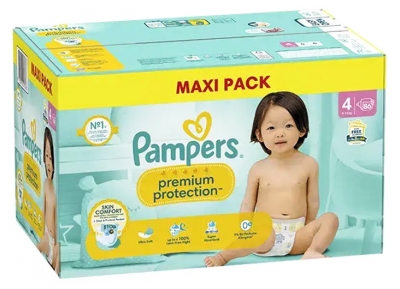 Pañales Pampers Premium Protection 86 Talla 4 (9-14 kg)
