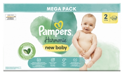 Pampers New Baby Harmonie Taille 2 104 Couches (4-8 kg)