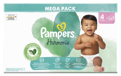 Pampers Harmonie Mărimea 4 80 Scutece (9-14 kg)