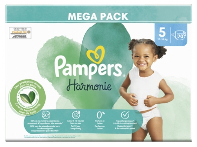Pampers Harmonie Tamanho 5 70 Fraldas (11-16 kg)