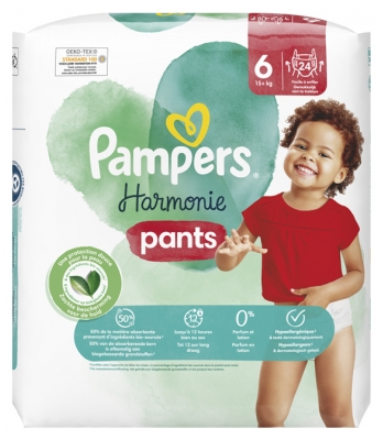 Pampers Harmonie Størrelse 6 24 Bleblebukser (15 kg og opefter)