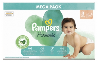Pampers Harmonie Mărimea 3 90 Scutece (6-10 kg)