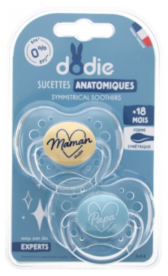 Dodie 2 Sucettes Anatomiques Silicone 18 Mois et + - Modello: Mamma + papà