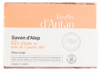 Recettes D'Antan Authentique Savon D'Alep 12% Pain de 200 g