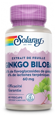 Solaray Ginkgo Biloba 60 Kapsułek Roślinnych