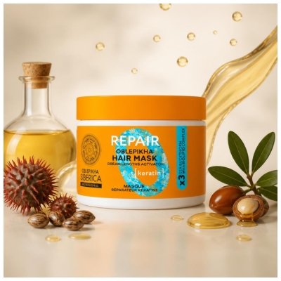 Mască de Reparare Keratină Oblepikha Natura Siberica 300 ml