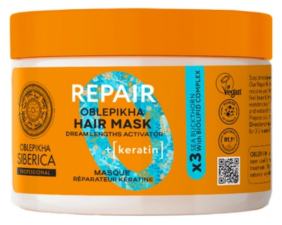 Mască de Reparare Keratină Oblepikha Natura Siberica 300 ml