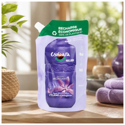 Ushuaïa Douche Délassante Ylang de Madagascar Eco-Navulling 500 ml