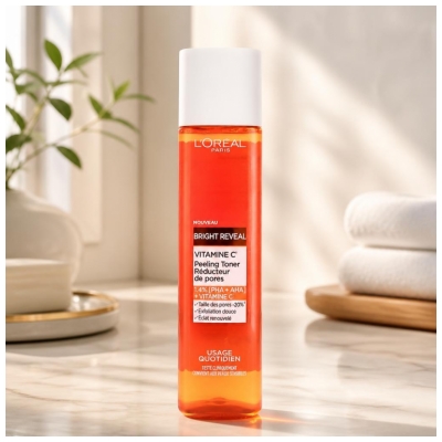 Tónico Esfoliante L'Oréal Paris Bright Reveal Vitamina C Redutor de Poros 180 ml