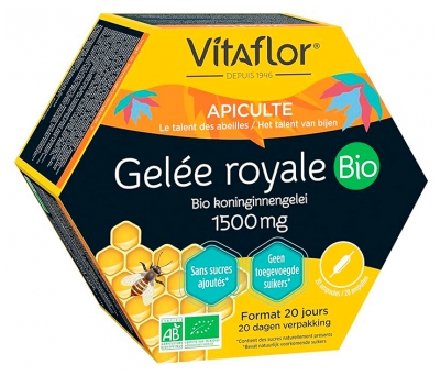 Vitaflor Gelée Royale 1500 mg Bio 20 Ampoules