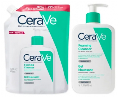 CeraVe Schuimende Reinigingsgel 473 ml + Eco-Navulling 473 ml