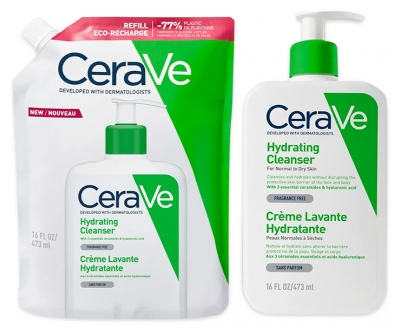 CeraVe Crema Hidratante Lavado 473 ml + Eco-Relleno 473 ml