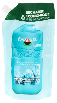 Ushuaïa Osvěžující Šampon a Sprchový Gel Mořské Minerály Eko-Doplnění 500 ml