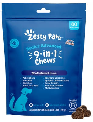 Zesty Paws Daugelio Funkcijų Kalakutienos Skanėstai Senjorų Šunims 200 g