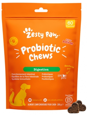 Zesty Paws Guloseimas para Cães Digestão Abóbora 200 g