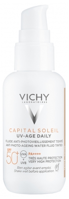 Fluid colorat anti-îmbătrânire foto-indusă Vichy Capital Soleil UV-Age Daily SPF50+ 40 ml