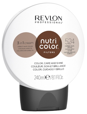 Revlon Professional Filtros de Color Nutri Soin Crème 3en1 Repigmentant Nutritif 240 ml - Coloración: 524 Castaño Cobre Nacarado