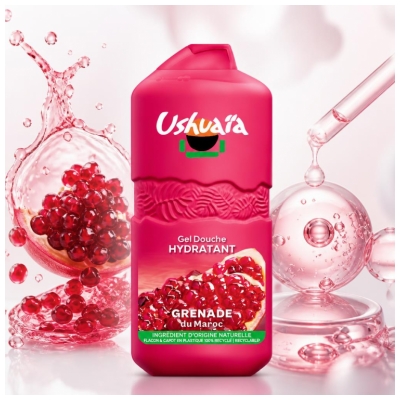 Ushuaïa Kosteuttava Suihkugeeli Marokon Granaattiomena 490 ml