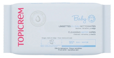 Topicrem Baby Valomosios Servetėlės su Vandeniu 60 Servetėlių