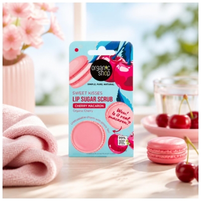 Organic Shop Vyšnių Cukraus Lūpų Šveitiklis 10 ml
