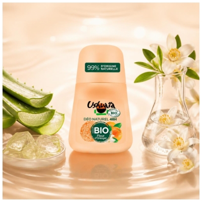 Antiperspirant Natural Ushuaïa 48H Floare de Portocal Bio 50 ml