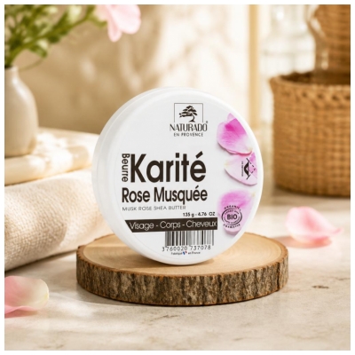Unt de Karité cu Trandafir Moscat Bio 135 g Naturado en Provence