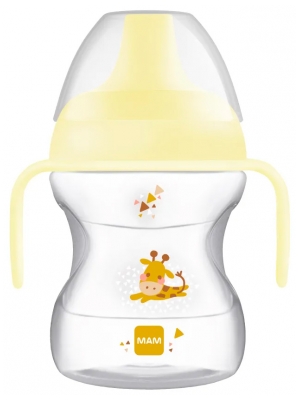 MAM Comme un Grand Tasse Avec Anses 190 ml 6 Mois et + - Couleur : Jaune Girafe
