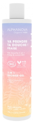 Alphanova Kids Vamos Tomar Banho! Gel de Banho 3em1 Morango & Algodão Orgânico 250 ml