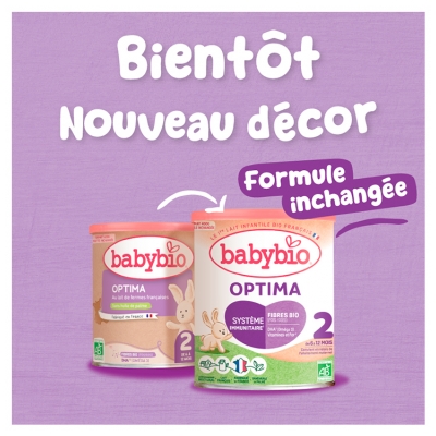 Babybio Optima 2 au Lait de Fermes Françaises de 6 à 12 Mois Bio 400 g