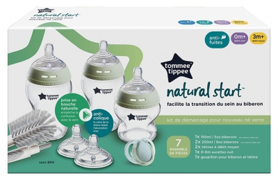 Tommee Tippee Kit Natural Start de Vidrio Para Recién Nacidos de 0 a 3 Meses