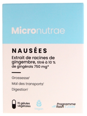 Micronutrae Illamående 15 Vegetabiliska Kapslar
