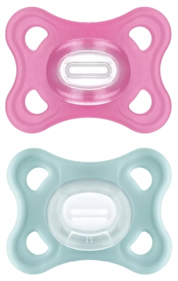 MAM Comfort 2 Sucettes Silicone 2-12 Mois - Couleur : Rose