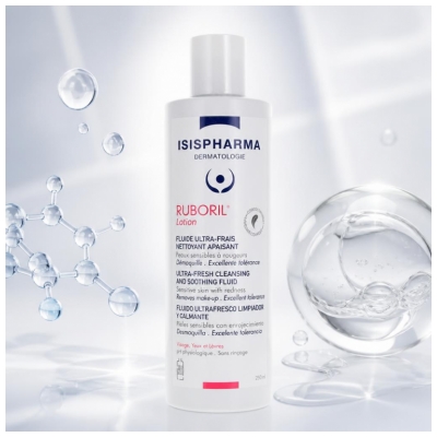Isispharma Ruboril Lotion Fluide Ultra-Frais Nettoyant Apaisant 250 ml