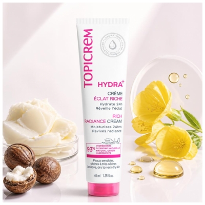 Topicrem HYDRA+ Crema Hidratantă Luminozitate Bogată 40 ml