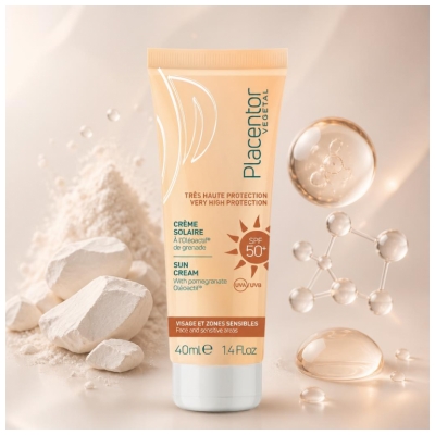 Placentor Végétal Aurinkovoide Kasvot ja Herkät Alueet SPF50 40 ml