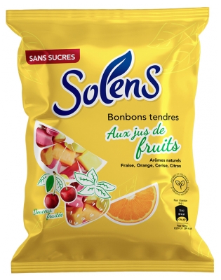 Solens Bonbons Tendres aux Jus de Fruits Sans Sucre 100 g