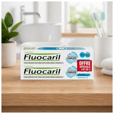 Fluocaril Tandpasta Complete Bescherming Witheid Set van 2 x 75 ml