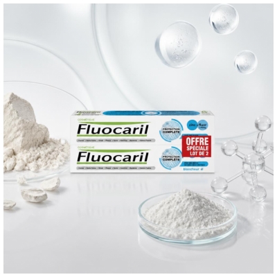 Fluocaril Tandpasta Complete Bescherming Witheid Set van 2 x 75 ml