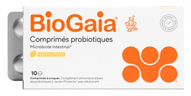 BioGaia Probiotikum Střevní Mikrobiom Citronová příchuť 10 Žvýkacích Tablet