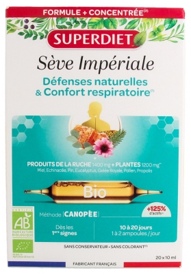 Superdiet Pin Miel Pollen Bio 20 Ampoules