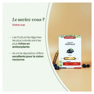 Superdiet Myrtille Bio 20 Ampoules