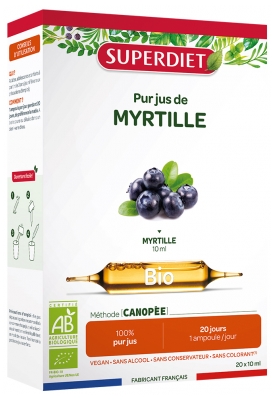 Superdiet Myrtille Bio 20 Ampoules