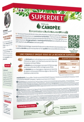 Superdiet Shiitaké Reishi Maitaké Bio 20 Ampoules