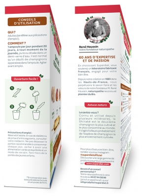 Superdiet Shiitaké Reishi Maitaké Bio 20 Ampoules